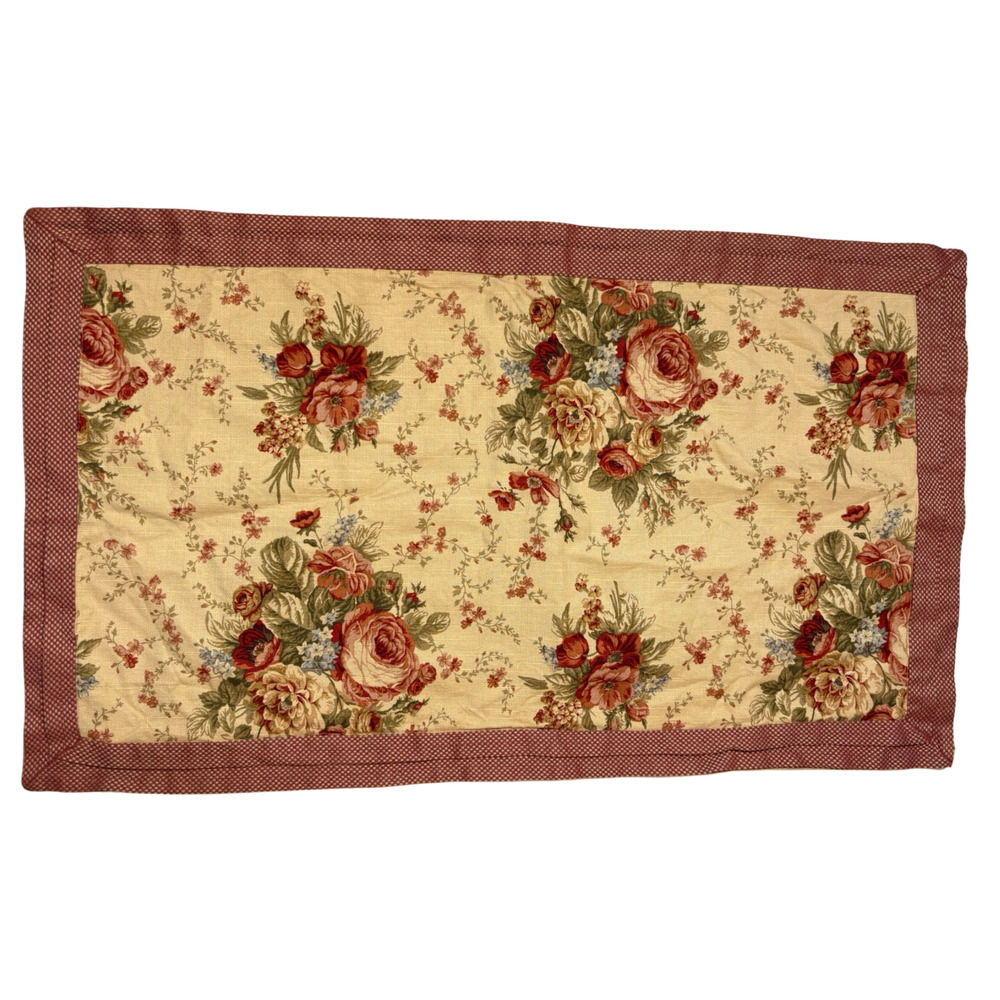 Waverly Norfolk Rose Sonata Harbor House 1 King Sham Red Floral Gingham Check